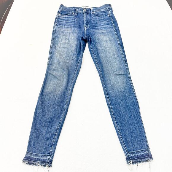 AYR The Riser Neon Jupiter Raw Hem Denim Jeans Medium Wash Size 28 x 28 - Picture 2 of 10